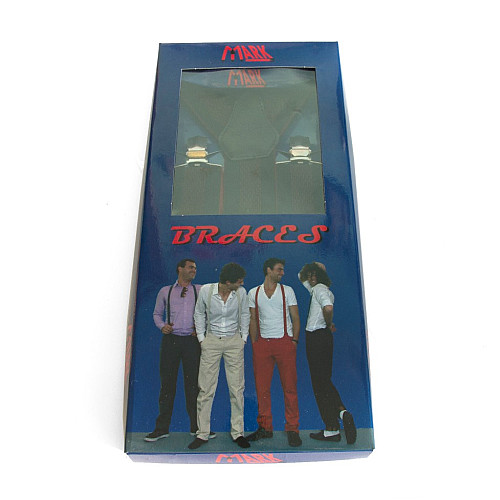 Підтяжки Gofin чоловічі бордово-чорні в смужку Y образні подарункові PU-0466