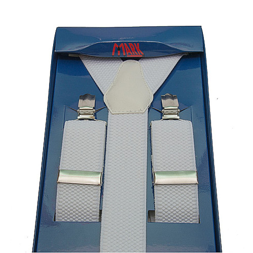 Подтяжки Gofin мужские белые Y образные подарочные PU-0468