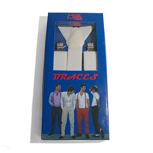 Подтяжки Gofin мужские белые Y образные подарочные PU-0468