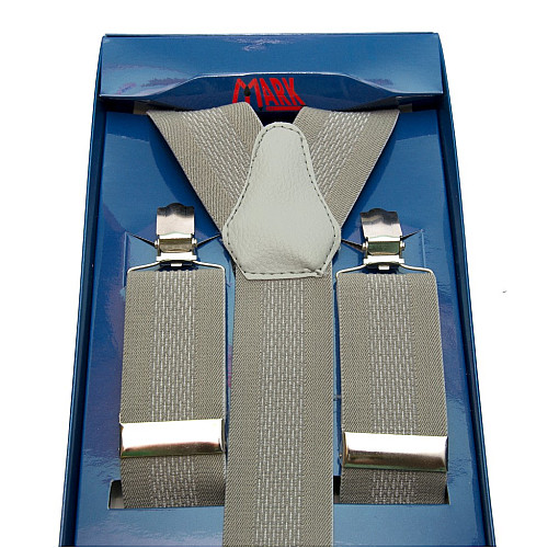 Підтяжки Gofin чоловічі сірі Y образні подарункові PU-0474