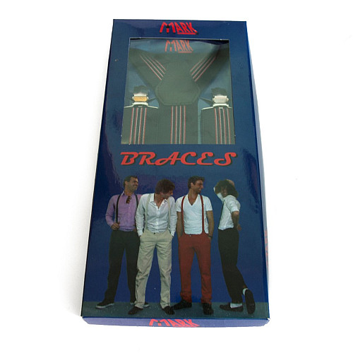 Чоловічі підтяжки Gofin Y образні темно- сині в смужки подарункові PU-0480