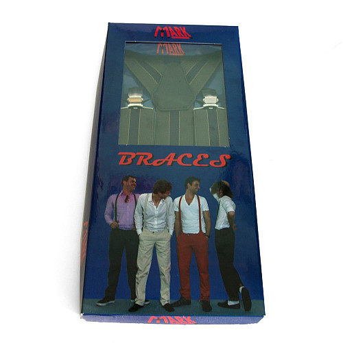 Мужские подтяжки Gofin Y образные зеленые с черной полоской подарочные PU-0481