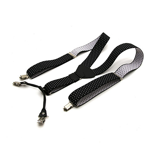 Подтяжки Gofin подарочные черные в белые крестики Y образные PU-0503