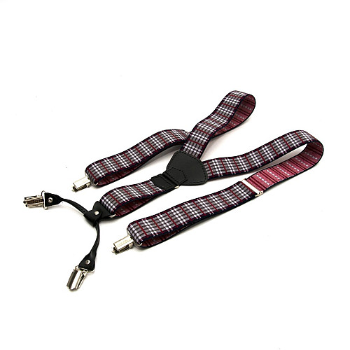 Подтяжки Gofin подарочные серые в в клетку Y образные PU-0504