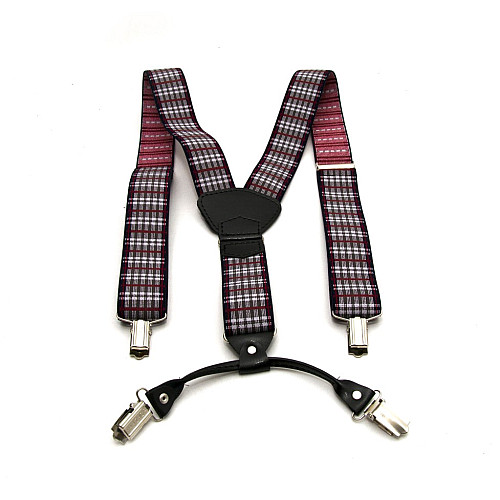 Подтяжки Gofin подарочные серые в в клетку Y образные PU-0504