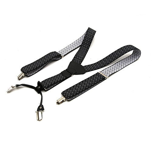 Підтяжки Gofin подарункові чорні в ромбіки Y образні PU-0506