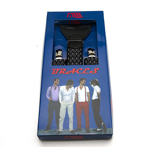 Підтяжки Gofin подарункові чорні в ромбіки Y образні PU-0506