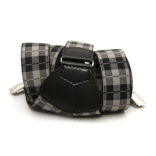 Подтяжки Gofin подарочные черно-серые в квадратики Y образные PU-0508