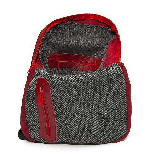 Червоно-сірий рюкзак Gofin під мішковину SMR-22018