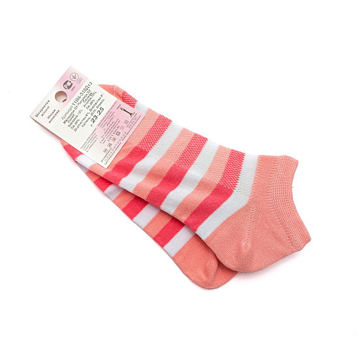 Жіночі персикові шкарпетки в смужку Art 310-13-03