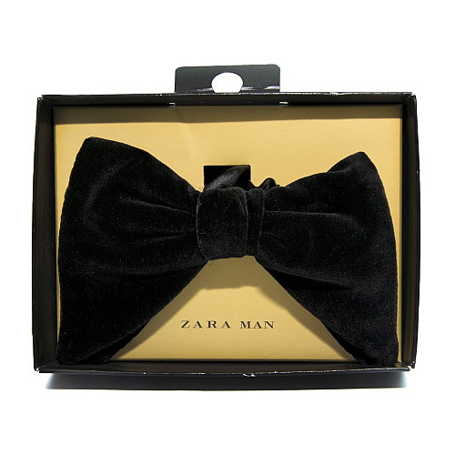 Елитная галстук бабочка Zara черная BZR-9000