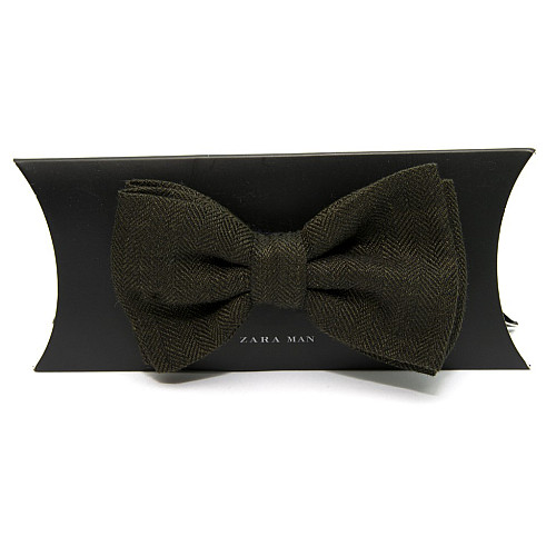 Галстук бабочка Zara темно-зеленая в елку BZR-9004