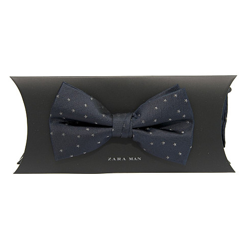 Галстук бабочка Zara темно-синяя со звездочками BZR-9007