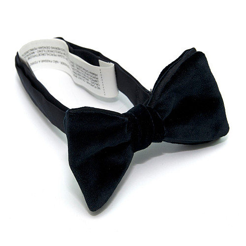 Елитная бархатная галстук бабочка Zara темно-синяя BZR-9008