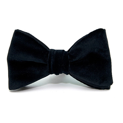 Елитная бархатная галстук бабочка Zara темно-синяя BZR-9008