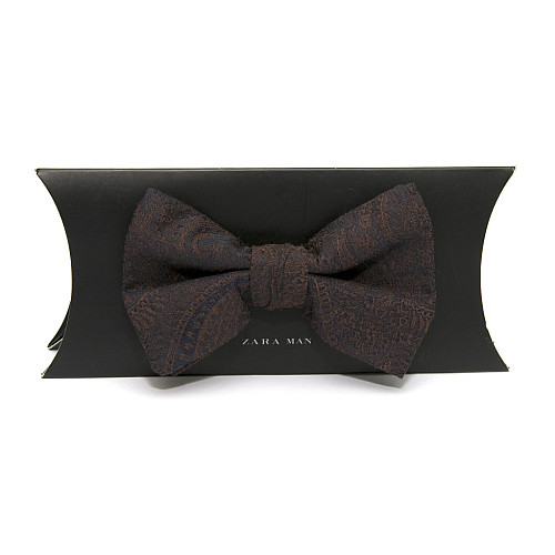 Краватка метелик Zara коричневий з візерунком BZR-9012