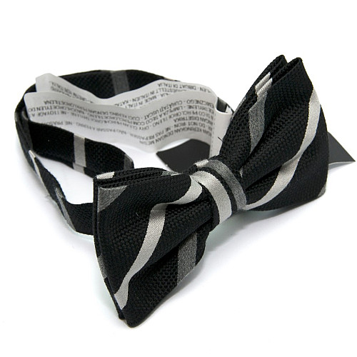 Галстук бабочка Zara черная в полоску BZR-9015