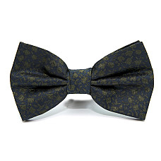 Галстук бабочка Zara синяя с зелеными цветами BZR-9016