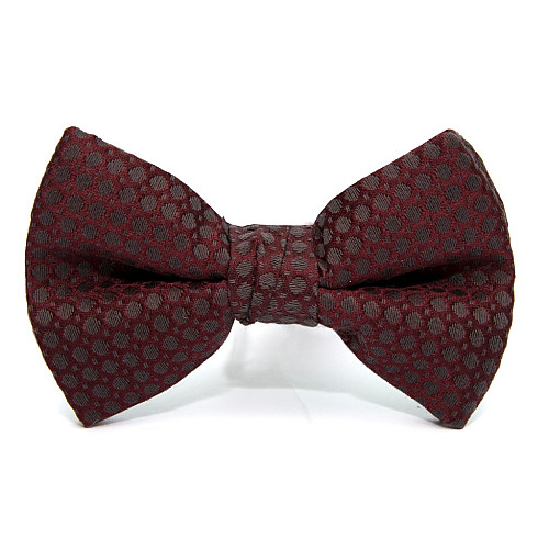 Галстук бабочка Zara бордовая в горох BZR-9023