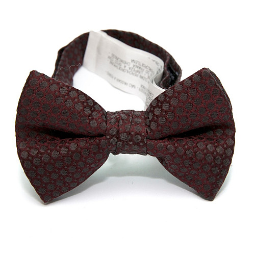 Галстук бабочка Zara бордовая в горох BZR-9023