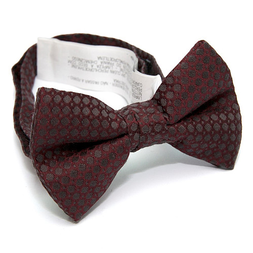 Галстук бабочка Zara бордовая в горох BZR-9023