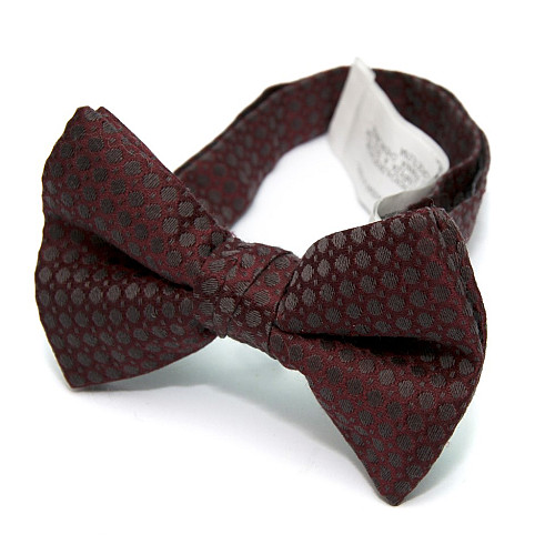 Галстук бабочка Zara бордовая в горох BZR-9023