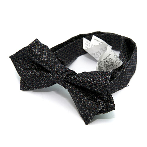 Галстук бабочка диамант Zara темно синяя в ромбики BZR-9027