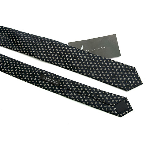 Краватка Zara синя з квітами GZR-1301