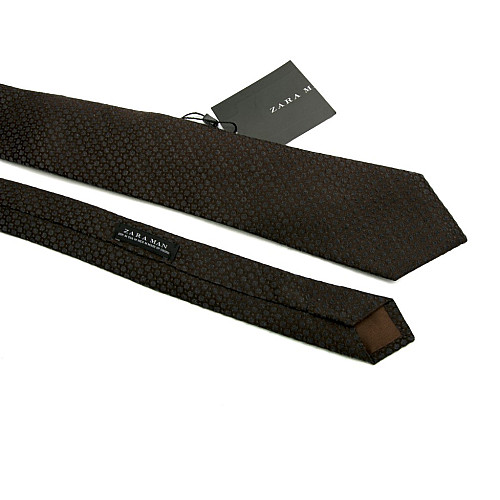 Галстук Zara коричневый в горох GZR-1302