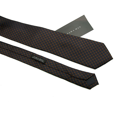 Галстук Zara коричнево-синий GZR-1304