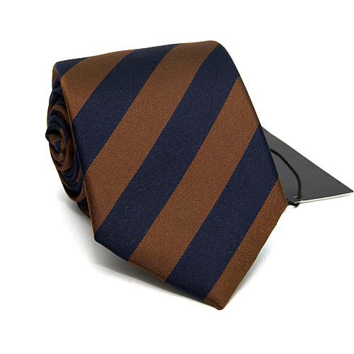 Галстук Zara сине-коричневый в полоску GZR-1306