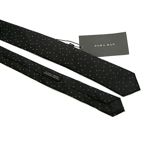 Чорна краватка Zara з зірочками GZR-1308