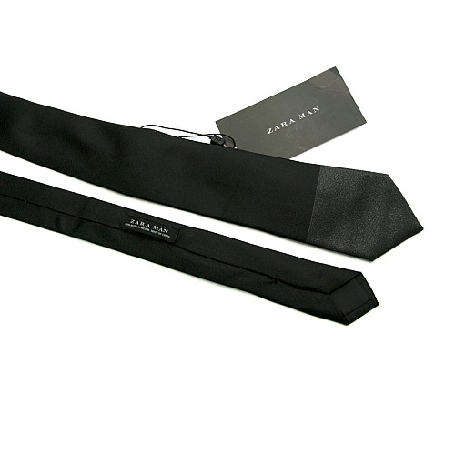 Чорна краватка Zara з блискучим кінцем GZR-1329