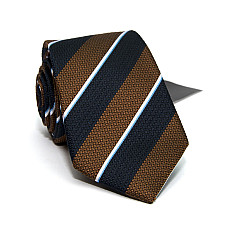 Галстук Zara в сине коричневую полоску GZR-1333