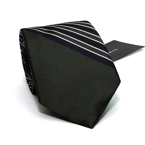 Темно зеленый галстук Zara в полоску GZR-1334