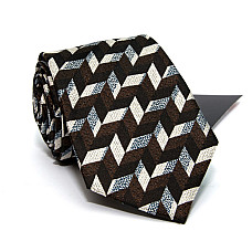 Коричневый галстук Zara в зигзаг GZR-1336