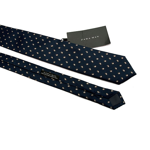 Галстук Zara темно-синий с узором GZR-1339