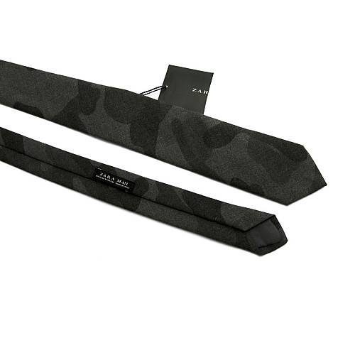 Галстук Zara серый камуфляж GZR-1344