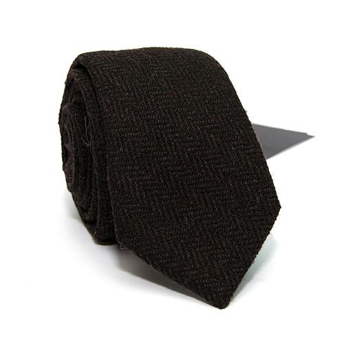 Галстук Zara черно-коричневый в елку GZR-1345