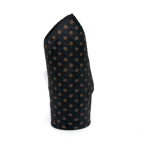 Чорна хустинка Zara в коричневий горох PL-169