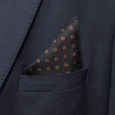 Чорна хустинка Zara в коричневий горох PL-169