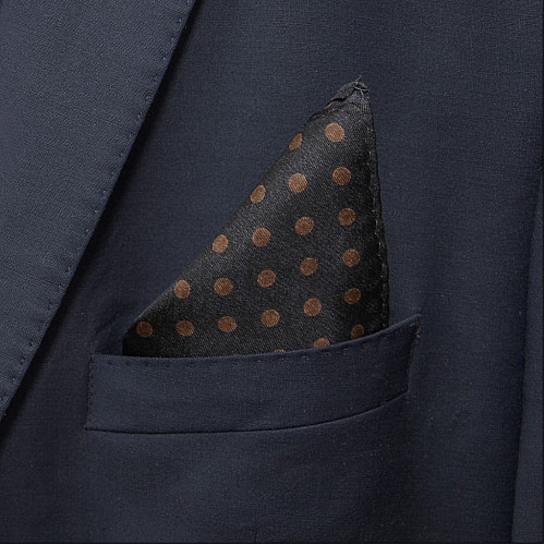 Чорна хустинка Zara в коричневий горох PL-169