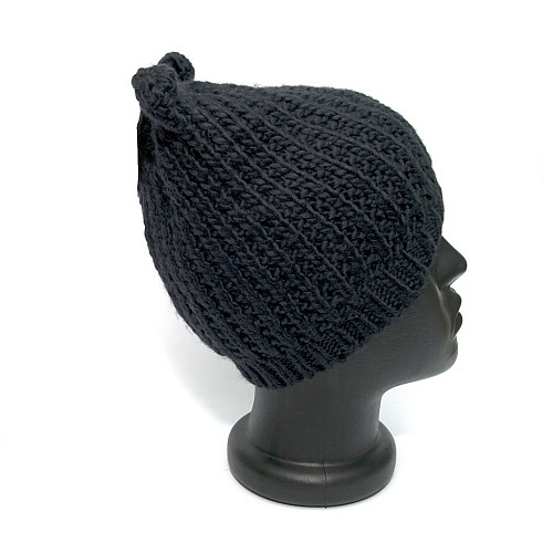 Женская шапка Zara темно-синяя с ушками 1323-747-401