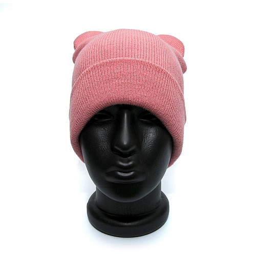 Жіноча рожева шапка Zara з вушками 1323-749-620