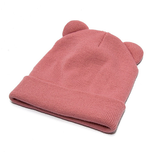 Жіноча рожева шапка Zara з вушками 1323-749-620