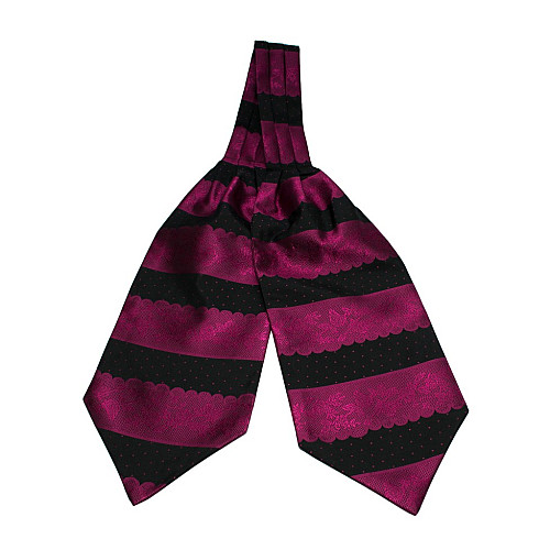 Галстук аскот черный-фуксия в узор (Askot) ASK-7049