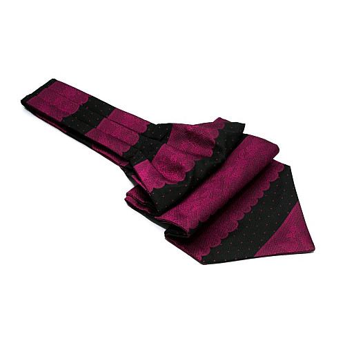 Галстук аскот черный-фуксия в узор (Askot) ASK-7049