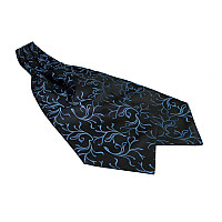 Краватка аскот чорна в синій візерунок (Askot) ASK-7051