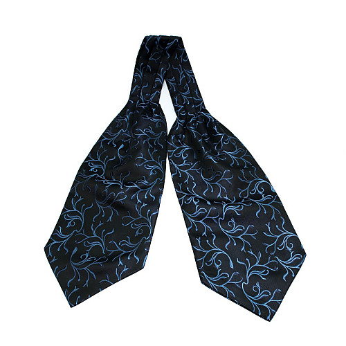 Краватка аскот чорна в синій візерунок (Askot) ASK-7051