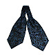 Краватка аскот чорна в синій візерунок (Askot) ASK-7051
